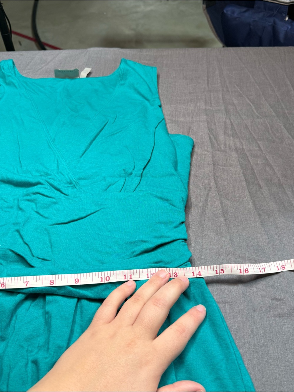 Athleta Teal Sleeveless Wrap-Style Mini Dress - Picture 5 of 6